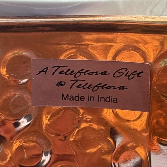 Ceramic Casserole Dish Solid Copper Holder & Brass Handles Small Dip Chafing - Picture 9 of 9